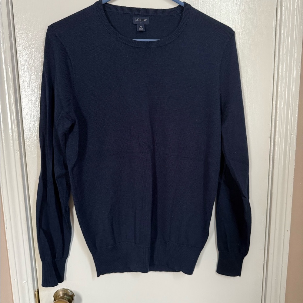 Men’s Navy XS J.Crew Merino Wool-Blend Crewneck Sweater